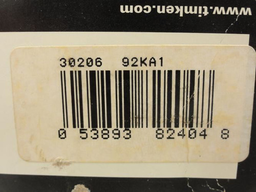 Timken 30206-92KA1; Tapered Roller Cone & Cup; 30mm ID