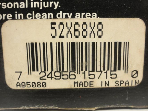 Federal 52X68X8; Oil Seal; 52mm ID x 68mm OD x 8mm Wide