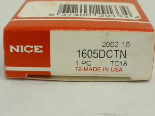 NICE 1605DCTN; Ball Bearing .3125"ID x .9063" OD x .3125" Wide