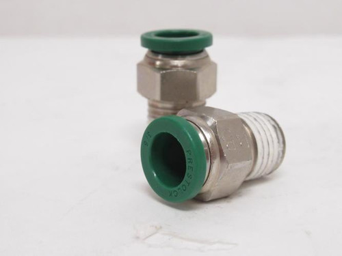 Parker W68PLP-6-4; Lot-2 Brass Connectors; 3/8" PTC x 1/4NPT