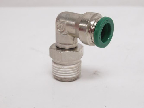 Parker W169PLP-6-6; Brass Swivel Elbow; 90Deg; 3/8"PTC x 3/8NPT