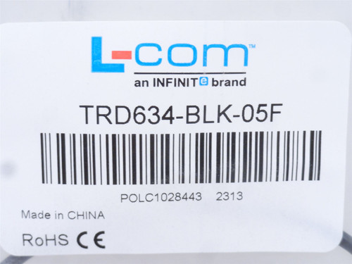 L-Com TRD634-BLK-05F; Modular Cable Plug to Plug RJ45