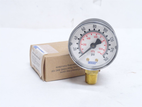 Wika 8990365; Dry Pressure Gauge; 0-160PSI; 2" Dial; 1/4NPT