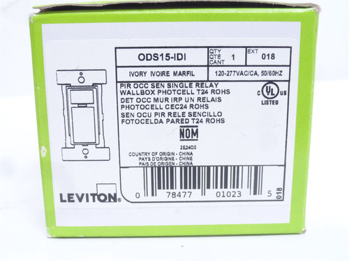 Leviton ODS15-IDI; Occupancy Sensor; 120-277VAC; Hard Wired