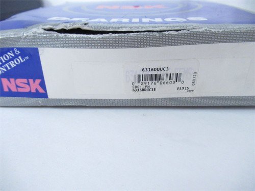 NSK 6316DDUC3; Bearing 80mm ID Single Row