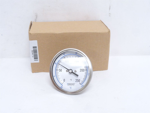 Ashcroft 30EI60R025XCS0/250F; Dial Thermometer; 0-250Deg; SS