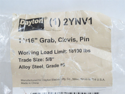 Dayton 2YNV1; Alloy Steel Grab Hook; 5/8" Trade Size; Gr: 80