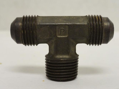 Parker 145F-6-6; Brass Male Branch Tee 3/8 SAE J512; 3/8 MNPT