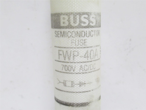 Bussmann FWP-40A; High Speed Semiconductor Fuse; Fiberglass; 40A