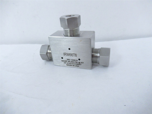 MFG 1RW66T6; High Pressure Tee 3/8" 66K PSI SS