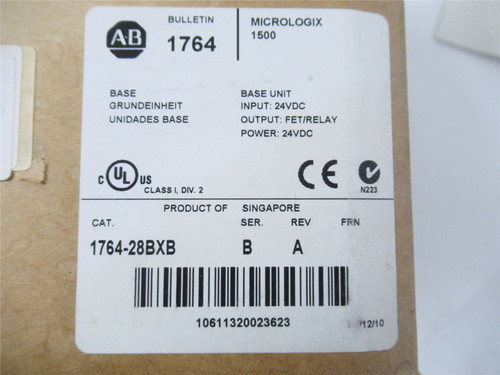 Allen-Bradley 1764-28BXB; Micrologix 28 Point Controller