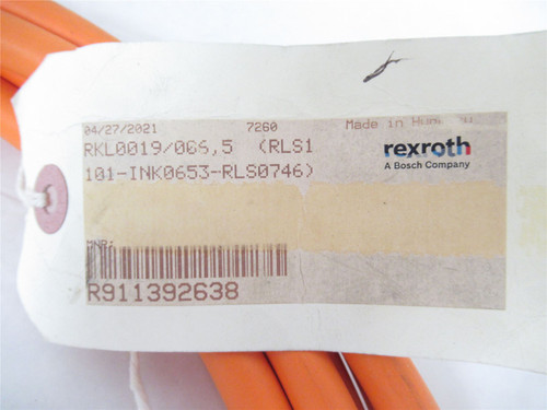 Bosch Rexroth RKL0019/066;5; Motor Power Cable 6.5m