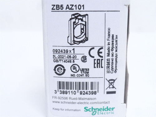 Schneider ZB5-AZ101; Light Block; W/Body Fixing Collar; 1-NO