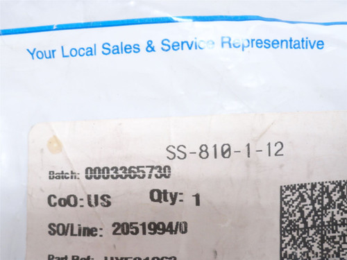 Swagelok SS-810-1-12; Tube Adapter SS-316; 1/2" Tube x 3/4NPT