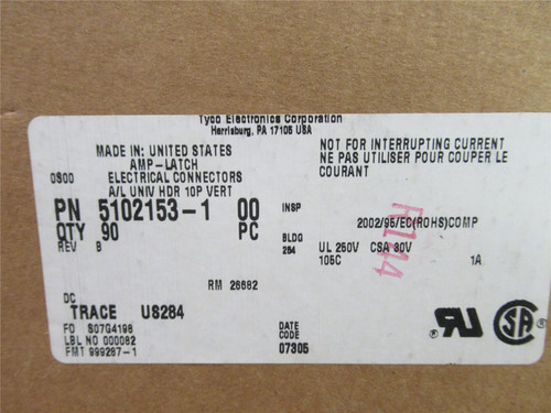 TE Connectivity 5102153; Lot-85 AMP-LATCH; 10-Way; 2-Row;