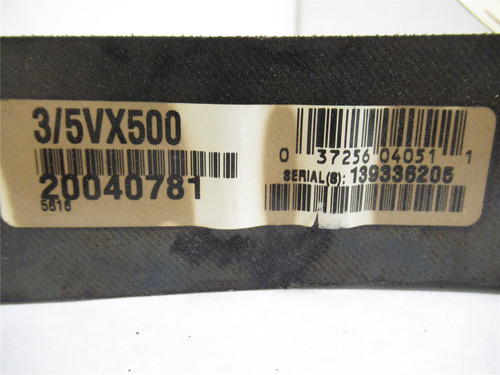Goodyear 3/5VX500; Banded V-Belt; 50"L; 15mmW; 3-Band
