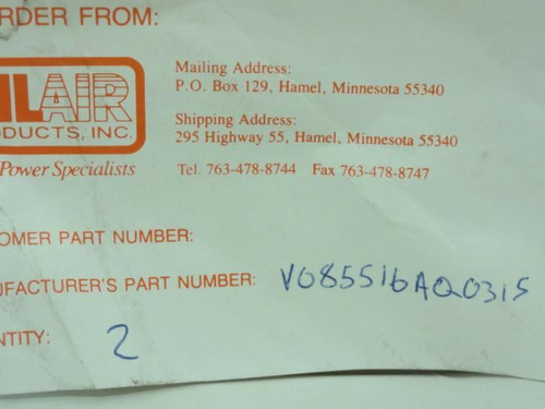 Norgen V085516AQ0315; Tie Rod Kit 15 STA