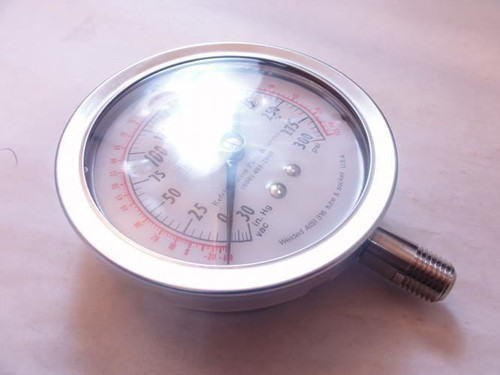 Duralife 35-1009-SWL-02L-30V/300#; Pressure Gauge Vac-0-300 PSI