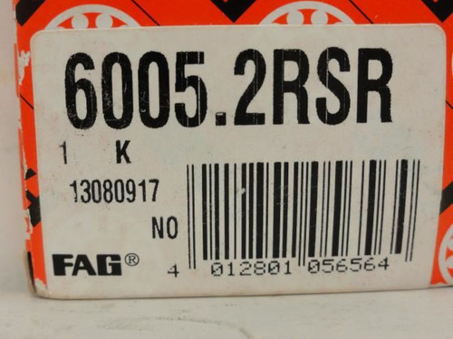 FAG 6005.2RSR; Ball Bearing 25mm ID x 47mm OD x 12mm Wide