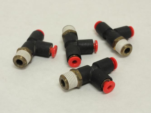 SMC KQY01-34S; Lot-4; Male Run Tee; 1/8" Tube x2 To 1/8 NPT