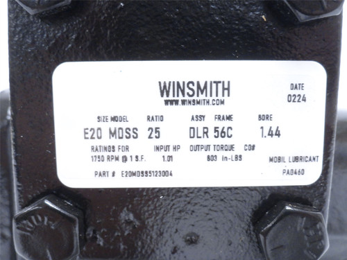 Winsmith E20MDSS51230D4; Speed Reducer 25:1 Ratio fots 56C
