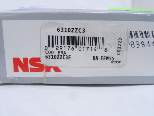 NSK 6310ZZC3; Ball Bearing 50mmID x 110mmOD x 27mm Width