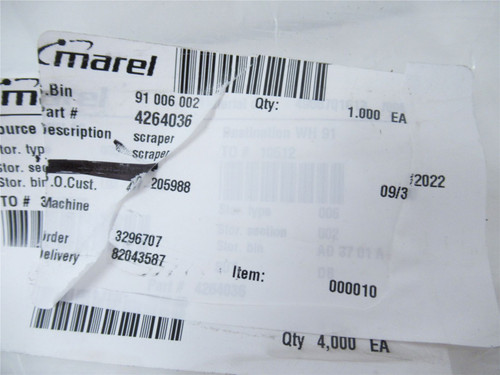 Marel 4264036; Belt Scraper