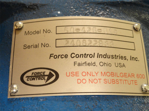 Force Control 60-426-01R; Gearbox; 20:1 Ratio; RA; RH