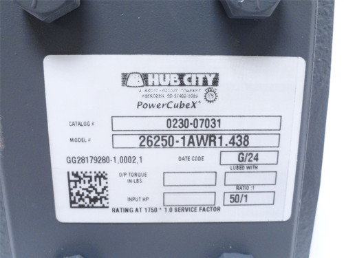 Hub City 0230-07031; Gear Reducer 50:1 Ratio 26250-1AWR1.438