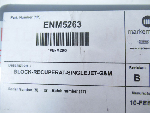 Markem ENM5263; Gutter Block 9040 Series SingleJet