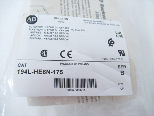 Allen-Bradley 194L-HE6N-175; Control Load Switch 67mm x 67mm