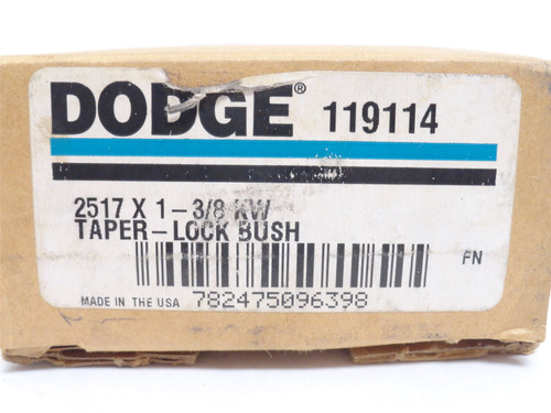 Dodge 2517x1-3/8-KW; Taper Lock Bushing 119114; 1-3/8"ID