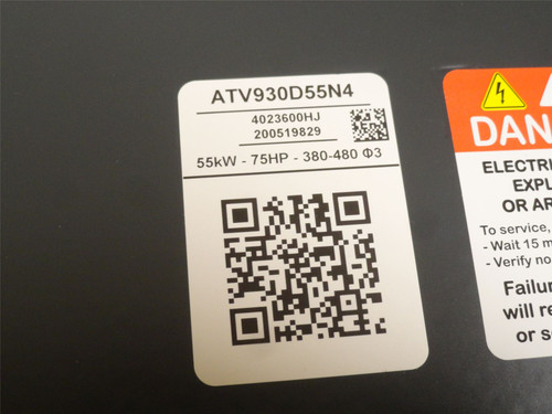 Schneider ATV930D55N4; AC Drive 75HP 380-480VAC; 106A