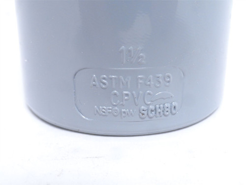 IPEX 806-015C; PVC Pipe Elbow; 90Deg; 1-1/2" Socket; Sch: 80