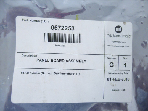Markem 672253; Panel Board Assembly