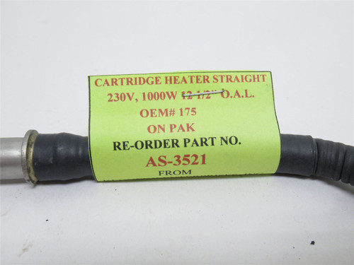Pak Parts AS-3521; Heater Cartridge 1000W; 12-7/8" Probe
