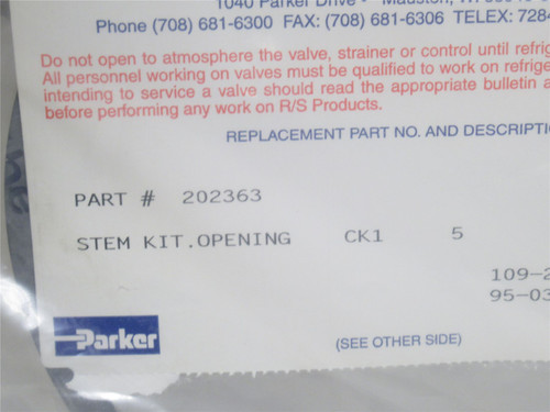 Parker 202363; Stem Kit; Opening: CK1 5"