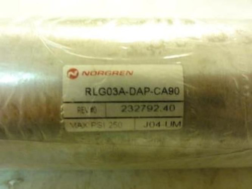 Norgren RLG03A-DAP-CA90; Pneumatic Cylinder 250Psi Max