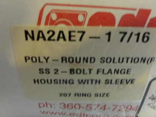 EDT NA2AE7-1 7/16; Flange Bearing; Poly- SS 2 bolt; 1-7/16"ID