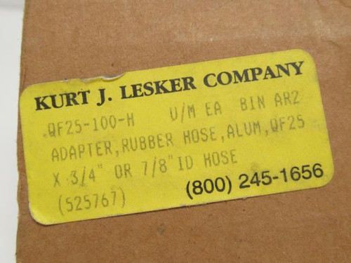 Kurt J Lesker QF25-100-H; Lot-3; Aluminum Hose Adapters