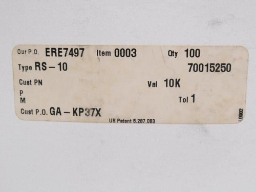 Vishay RS10 10 1%TR; Box-100 Wirewound Resistors; 10ohms