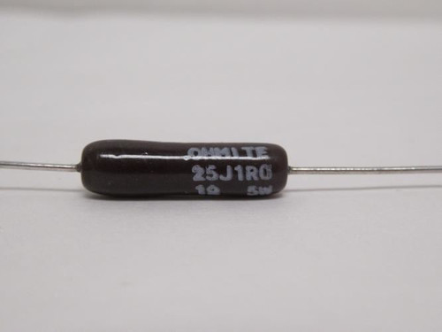 Ohmite 25J1R0; Lot-25; Through Hole Resistors; 1ohm; 1/2W