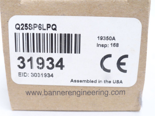 Banner Q25SP6LPQ; Phot-Sensor 31934; 10-30VDC; 150mA
