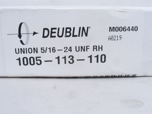 Deublin 1005-113-110; Rotary Union; 5/16-24 UNF Right Hand