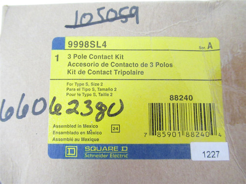 Square D 9998SL4; 3 Pole Contact Kit 88240 PN