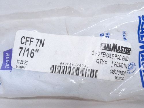 Sealmaster CFF7N; Rod End Bearing 7/16"ID; 7/16-20 Right Hand