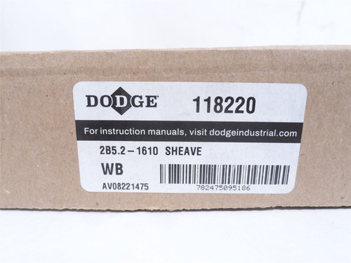 Dodge 2B5.2-1610; Bushed V-Belt Pulley 118220; 2-Gr Belt A; B