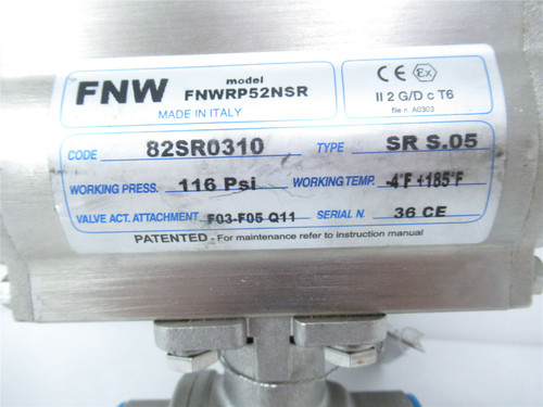FNW FNWRP52NSR; Ball Valve 3/4" w/Actuator