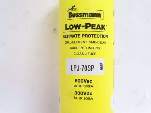 Bussmann LPJ-70SP; Time Delay Fuse; 70A; 600VAC/300VDC
