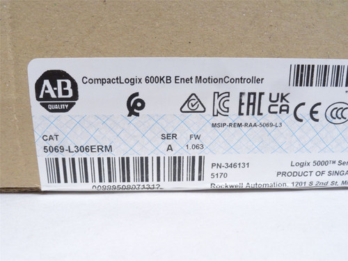 Allen-Bradley 5069-L306ERM; Ethernet/IP Controller; 2-Channel
